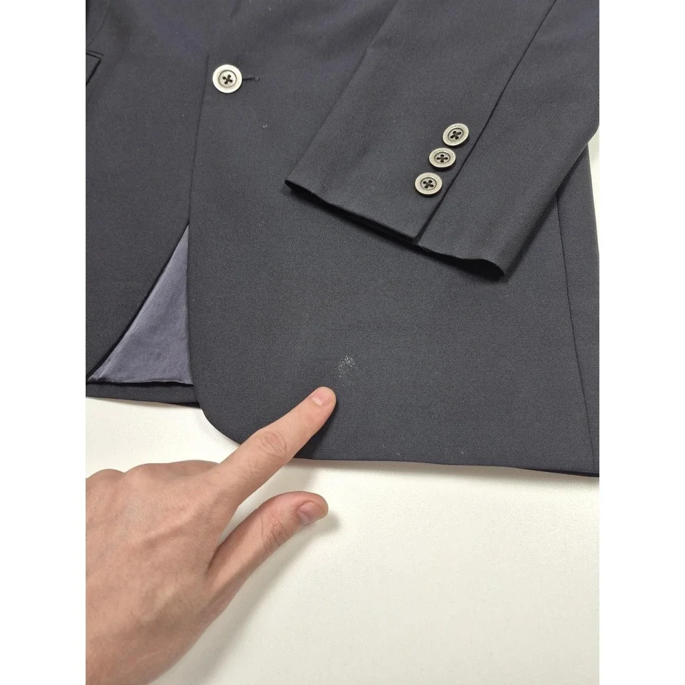 Brooks Brothers Loro piana Suit Jacket Mens M 39L Blue Wool 1818 Madison FLAW